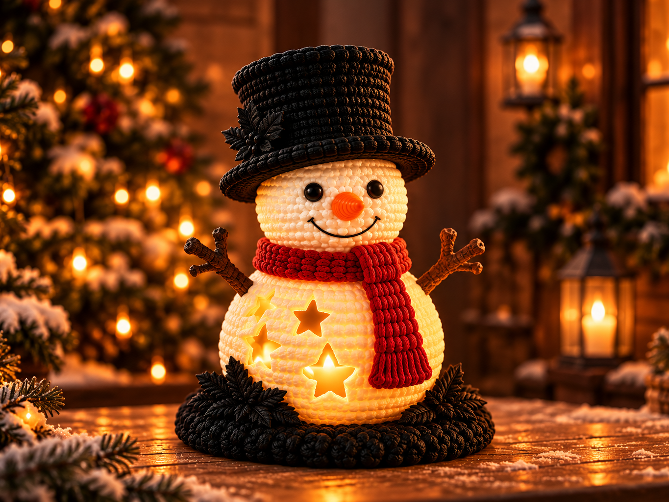 Cozy Winter Snowman - Tealight - 1