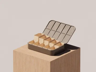 Flip-top parts storage box - removable compartments - convenient for picking up screws