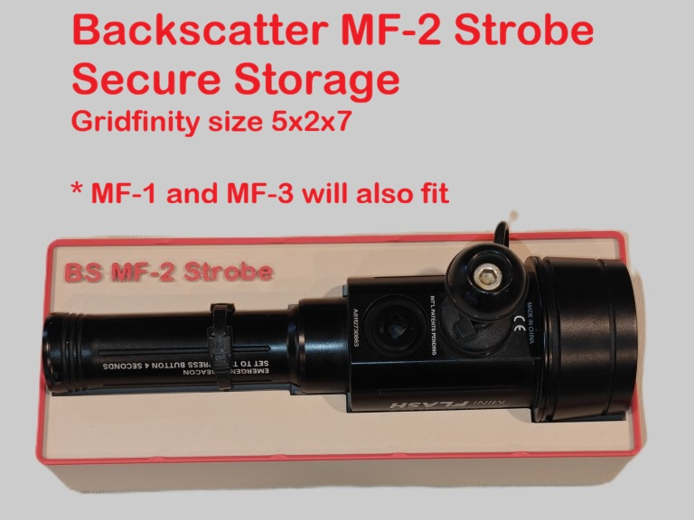 Gridfinity Tray for Backscatter MiniFlash Strobe