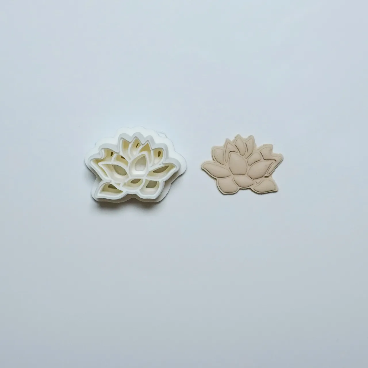 Lotus Flower Polymer Clay Cutter Earrings view 4