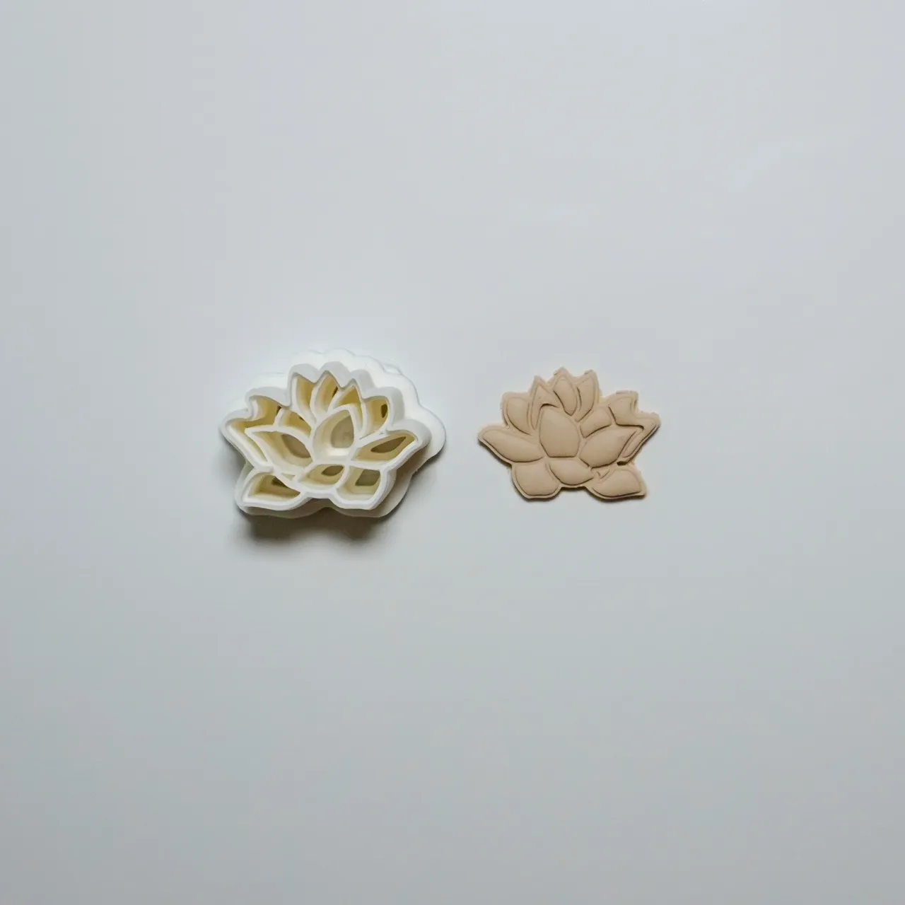 Lotus Flower Polymer Clay Cutter Earrings view 2