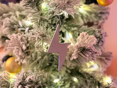 Tesla Lightning Bolt Inspired Christmas Ornament
