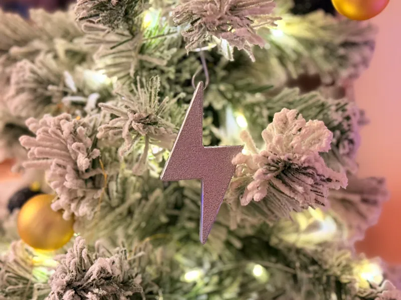 Tesla Lightning Bolt Inspired Christmas Ornament