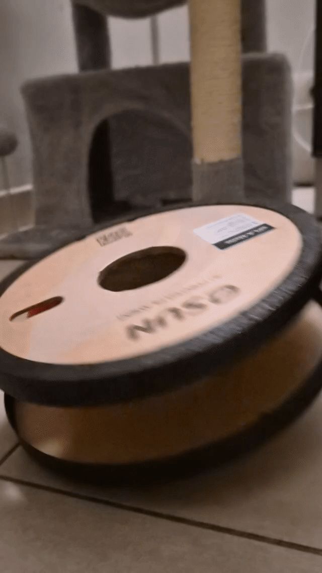 Cat toy wobble insert for filament spool