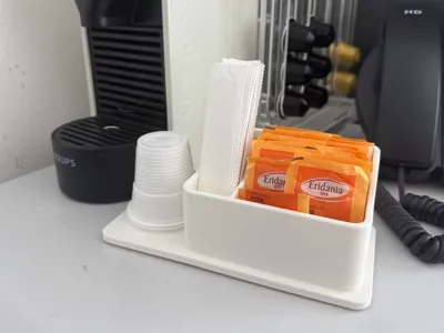Cup, Sugar, and Coffee Stirrer Organizer