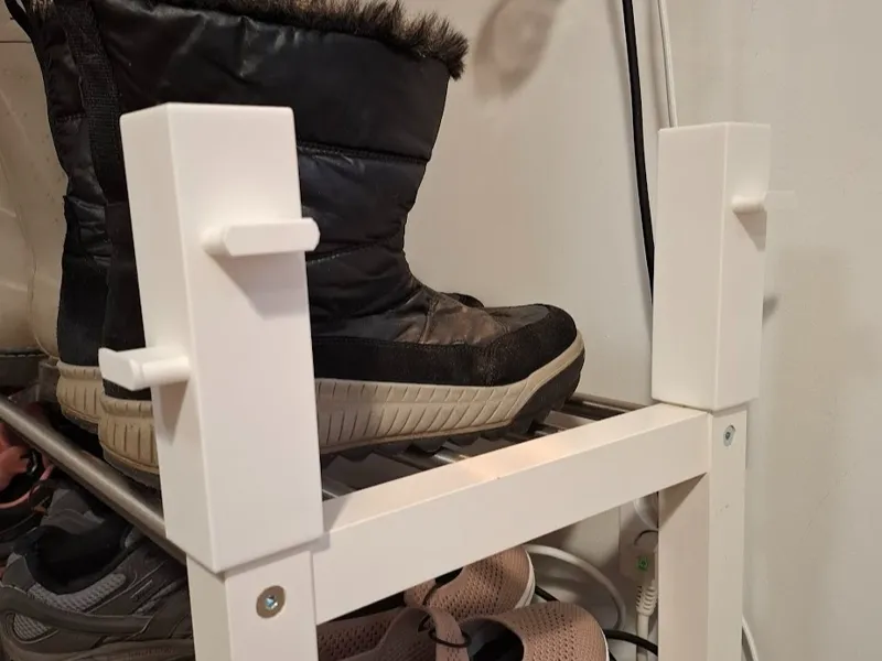Simple IKEA Tjusig Shoe rack extansion with hanger