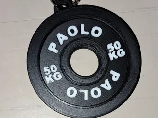 Keychain gym disc 50kg name Paolo