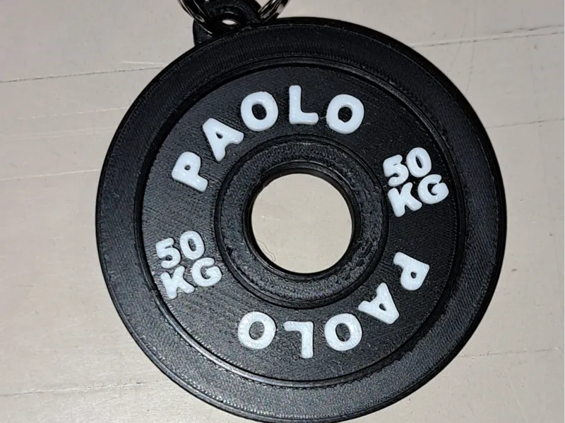 Keychain gym disc 50kg name Paolo