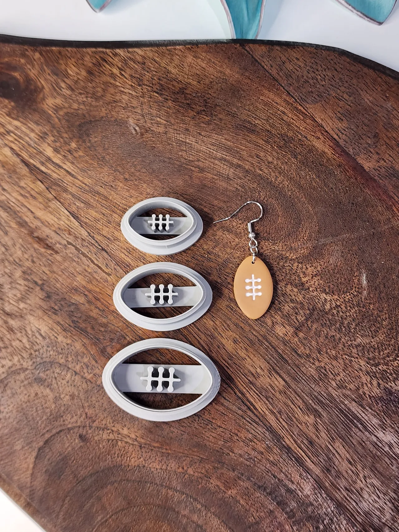 Football earring cutters view 2