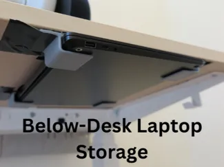 Below-desk laptop storage