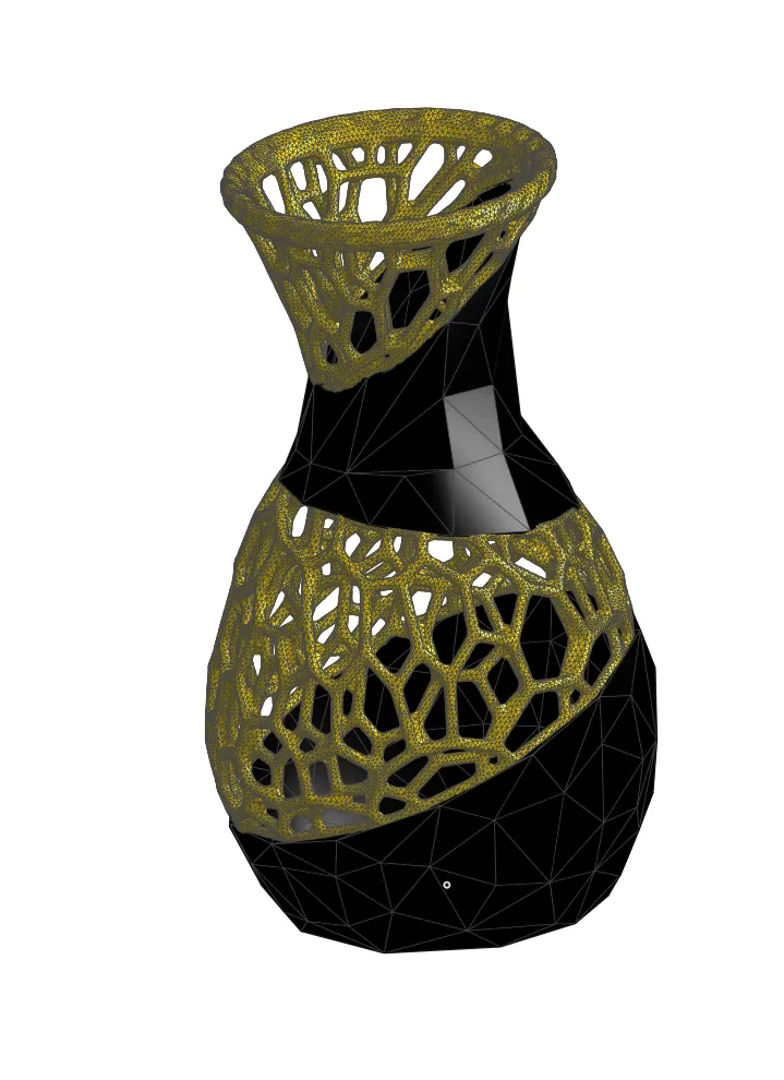 low poly voronoi mix vase (2parts no supports)
