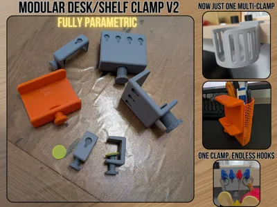 Parametric Modular Desk/Shelf Clamp