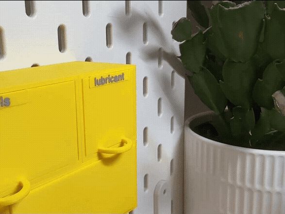 IKEA Skadis tilt drawer|customisable label