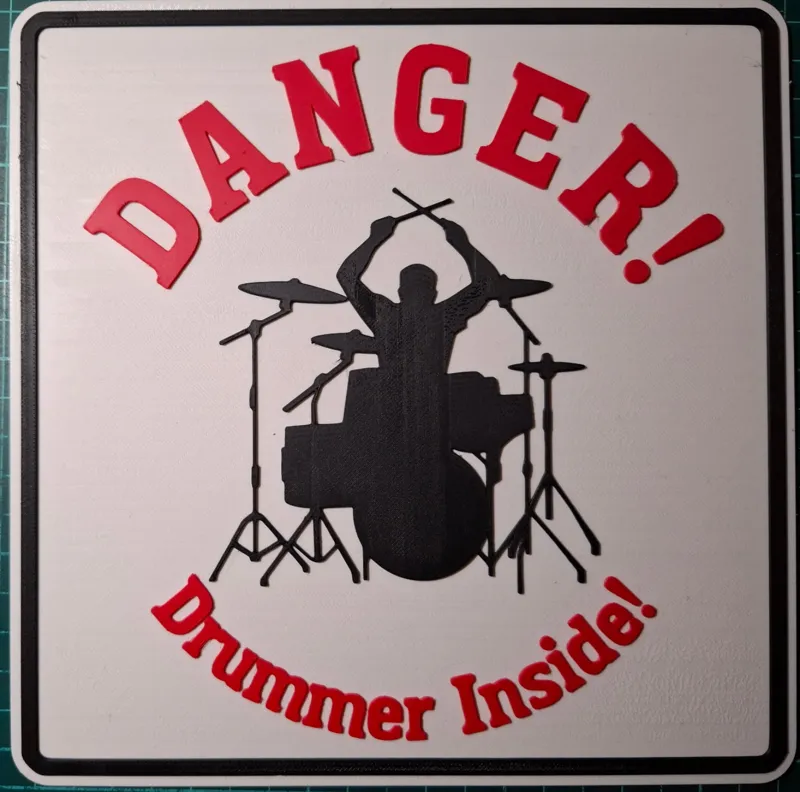 Drummer Inside Wall Sign