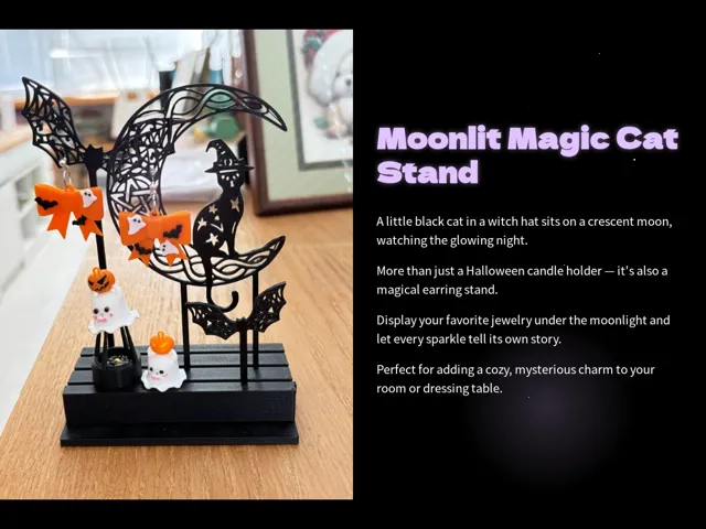 Moonlit Magic Cat Stand / earring stand