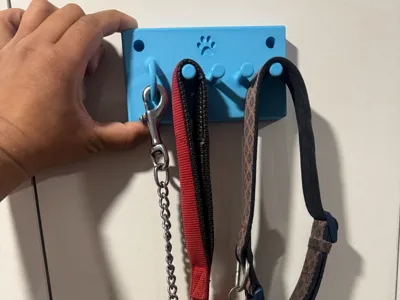 Pet Leash and Collar Wall Hanger + Snap Hook Loop