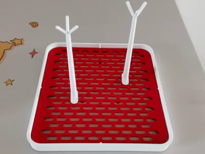 Multi-functional Draining Tray with Cup Holder for Baby Bottles, Teacups, Water Cups, Storage