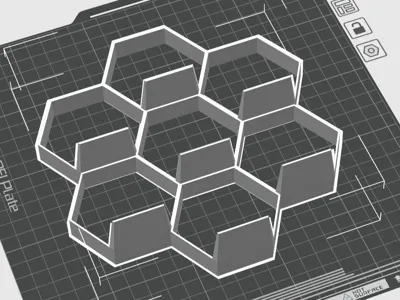 Wall Mount 3D Benchy Hexagon 
