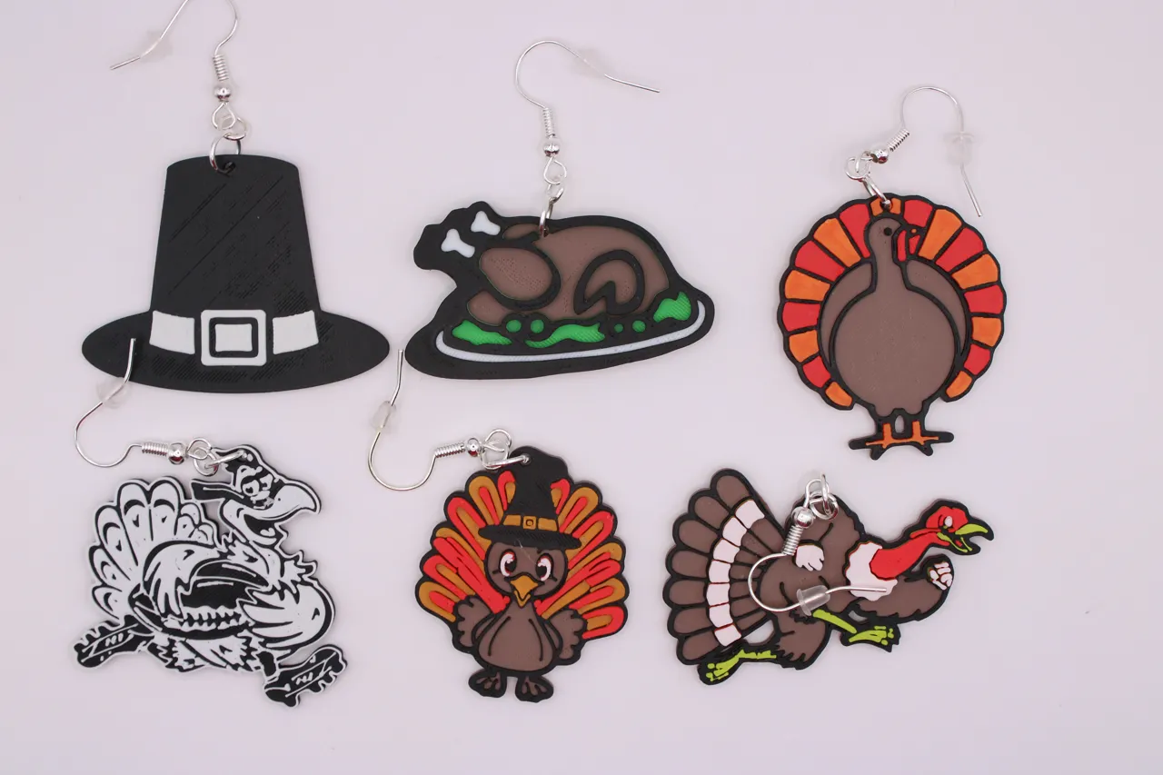 Thanksgiving Earrings Characters 2 - assorted view 4