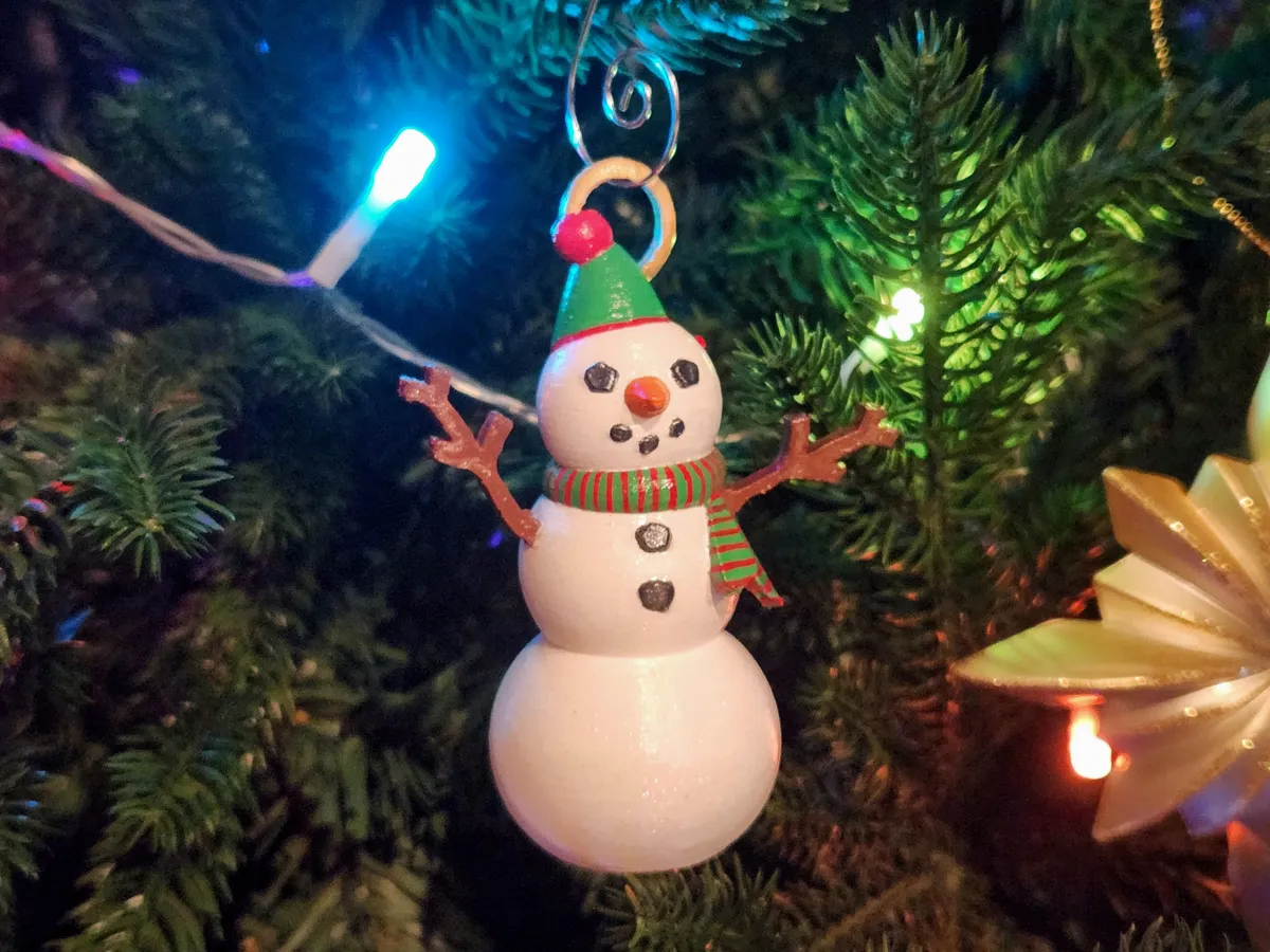 Snowman Christmas Tree Ornament - Free 3D Print Model - MakerWorld