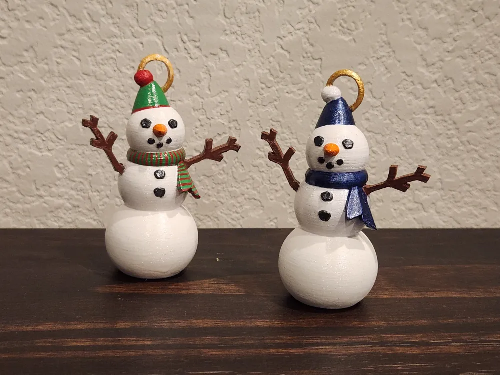 Snowman Christmas Tree Ornament - Free 3D Print Model - MakerWorld