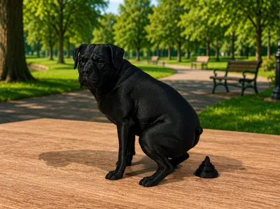 Pooping Rottweiler - Dog - Animal - Decor