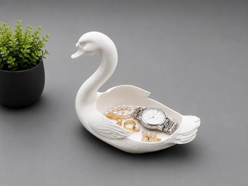 Elegant Swan Ring Holder & Catchall Dish