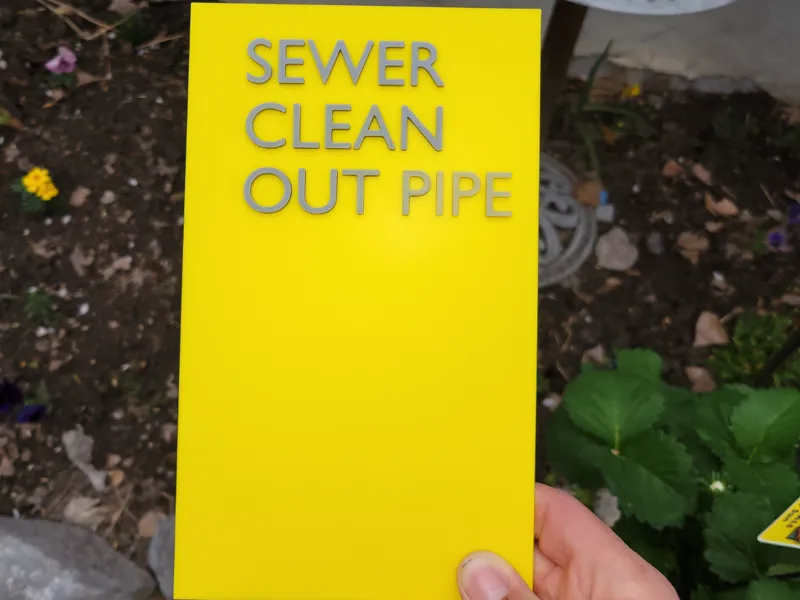 Sewer Clean Out Pipe Sign