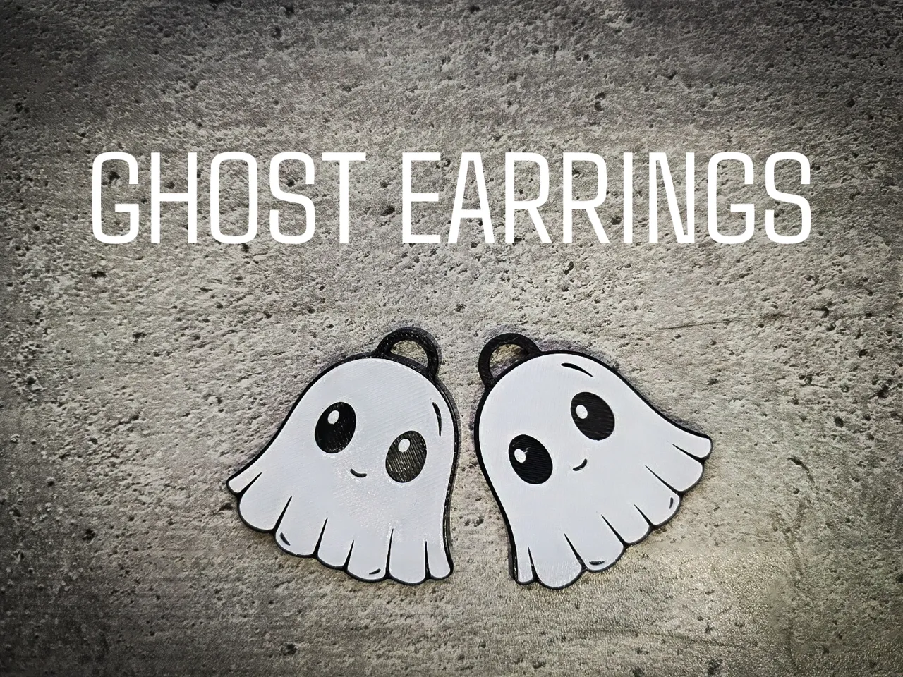 Ghost earrings view 2