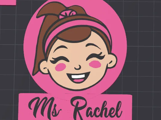Ms. Rachel Keychain With Name Plate - Custom Name