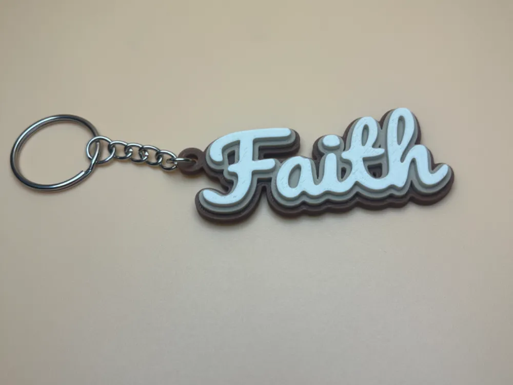 Faith Keychain - Free 3D Print Model - MakerWorld