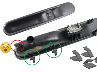 Renault Espace IV power window switch housing clip