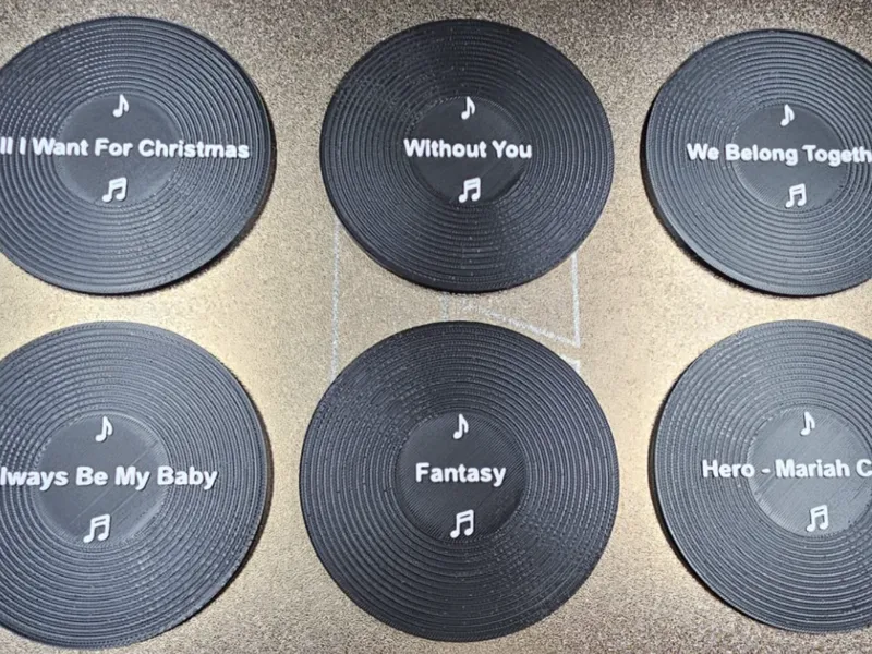 Posavasos de vinilo con canciones de Mariah Carey