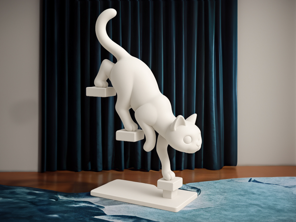 猫咪下楼梯