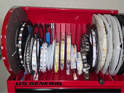 hf mini tool box led strip light roll organizer