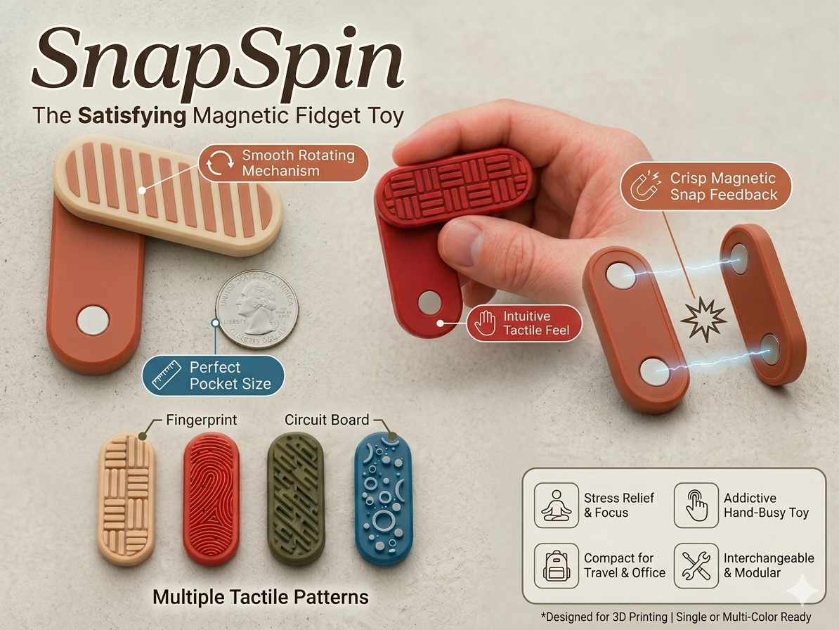 SnapSpin fidget toy – Magnetic Rotate Snap Fidget