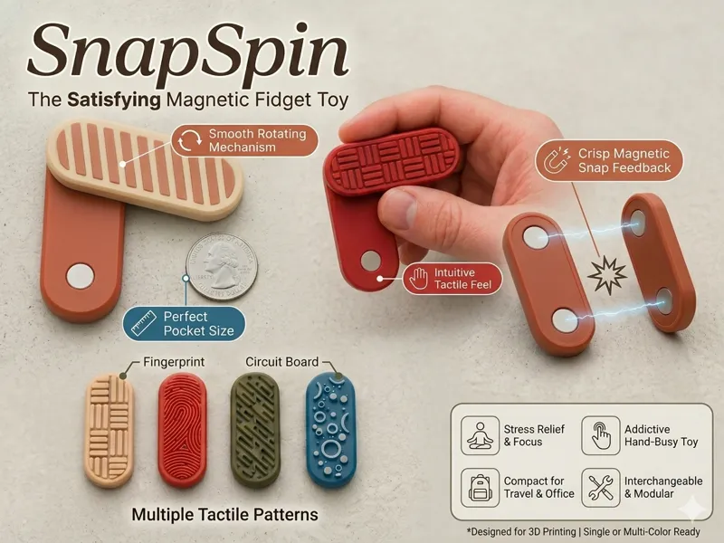 SnapSpin fidget toy – Magnetic Rotate Snap Fidget
