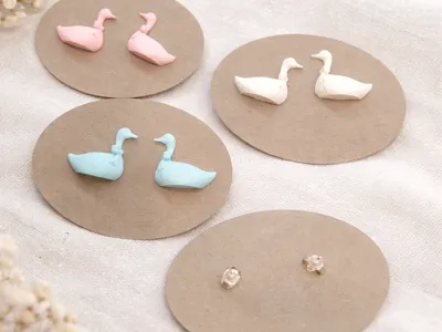 Vintage Goose Stud Earrings