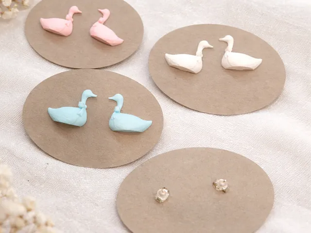 Vintage Goose Stud Earrings
