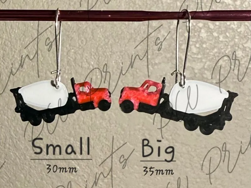 Concrete Truck Jewelry earrings neckalce charm