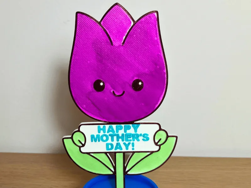 Happy Mothers Day Tulip Colouring Activity w Pot