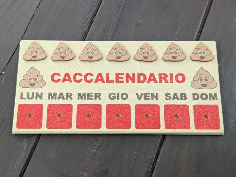 Caccalendario (Calendario cacca settimanale)