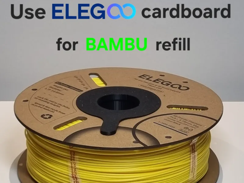 Reusable cardboard spool adapter for Bambu refill
