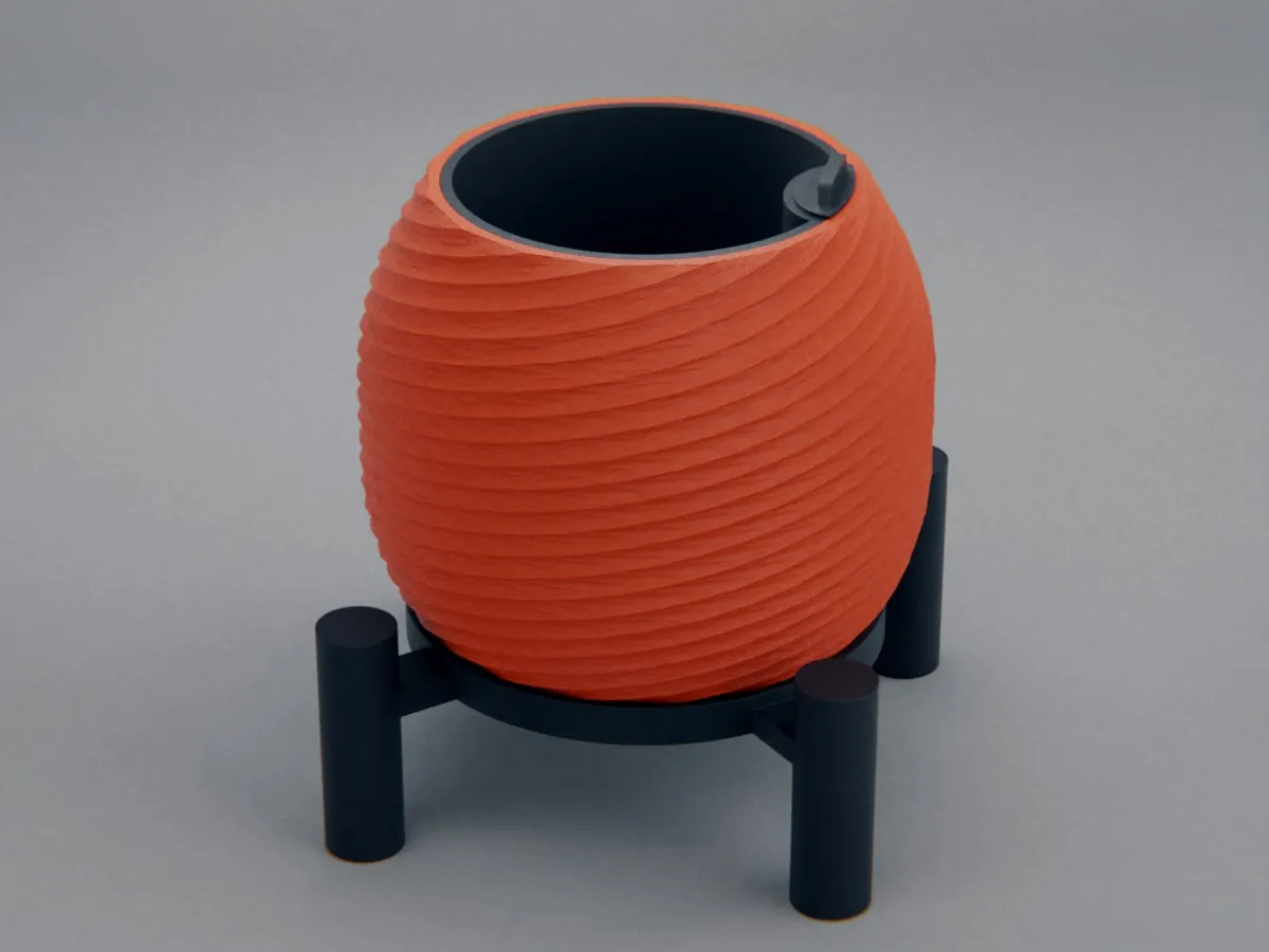 Self-watering flower pot and planter view 3