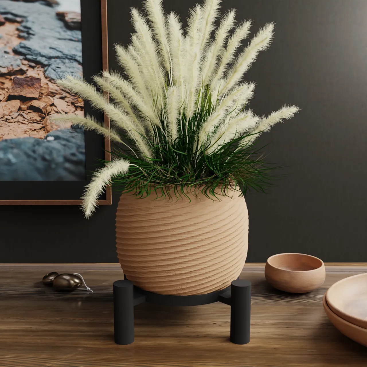 Self-watering flower pot and planter view 2