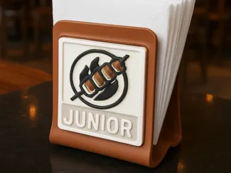 Customizable Napkin Holder with Logo & QR Code