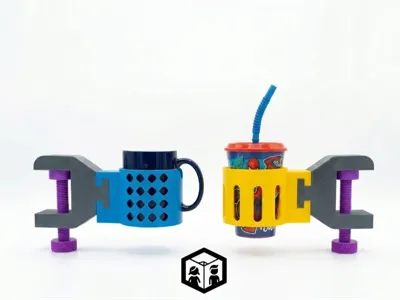 Adjustable desk drink holder.
