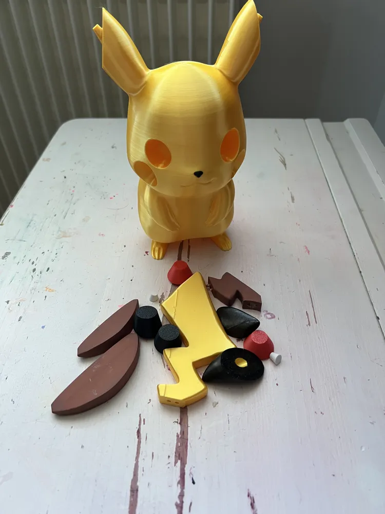 Pikachu Modelo Pikachu 60mm & Multi-part Pikachu 200mm - Free 3D Print Model - MakerWorld