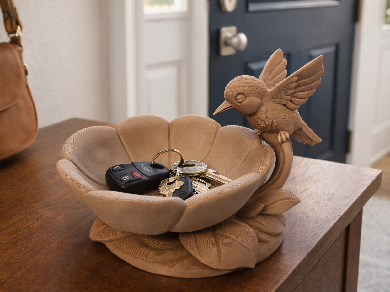 Hummingbird Flower Key Bowl / Catch All