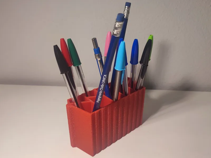 Clay Hollow Block Pen Holder
